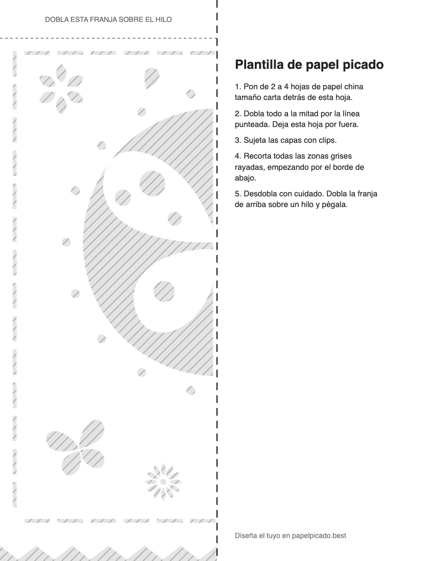 Plantilla para imprimir y recortar de papel picado: Mariposa monarca